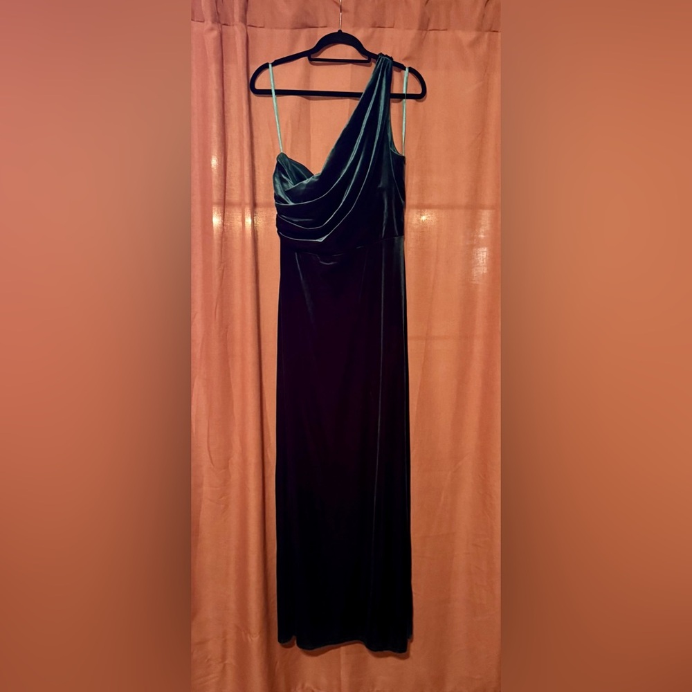 Dark Green Velvet Revelry Bridesmaid Dress
